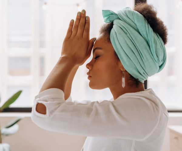 woman meditating